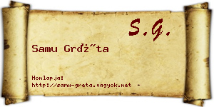 Samu Gréta névjegykártya